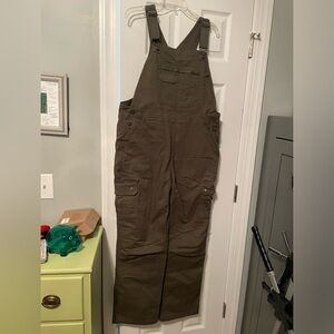 Duluth’s trading co Overalls. large olive green.